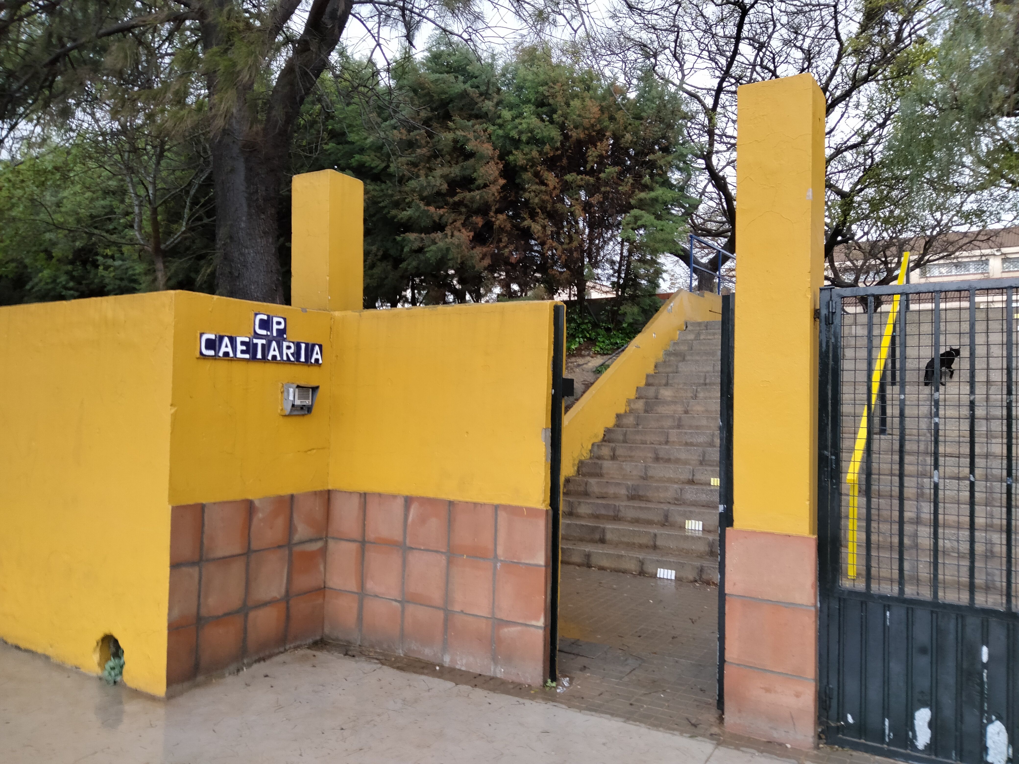 La puerta del CEIP Caetaria de Algeciras, en un lamentable estado de conservación