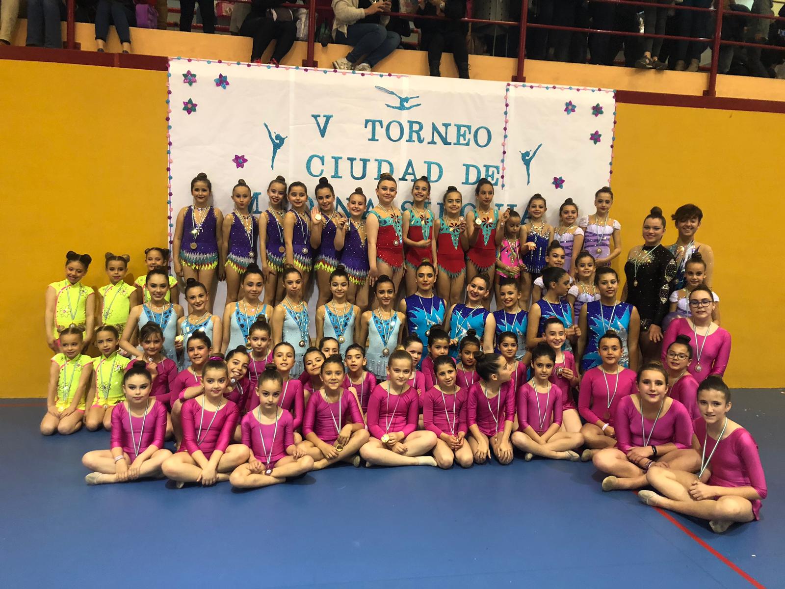 Las gimnastas del Club Gimnasia Rítmica Jerez. 