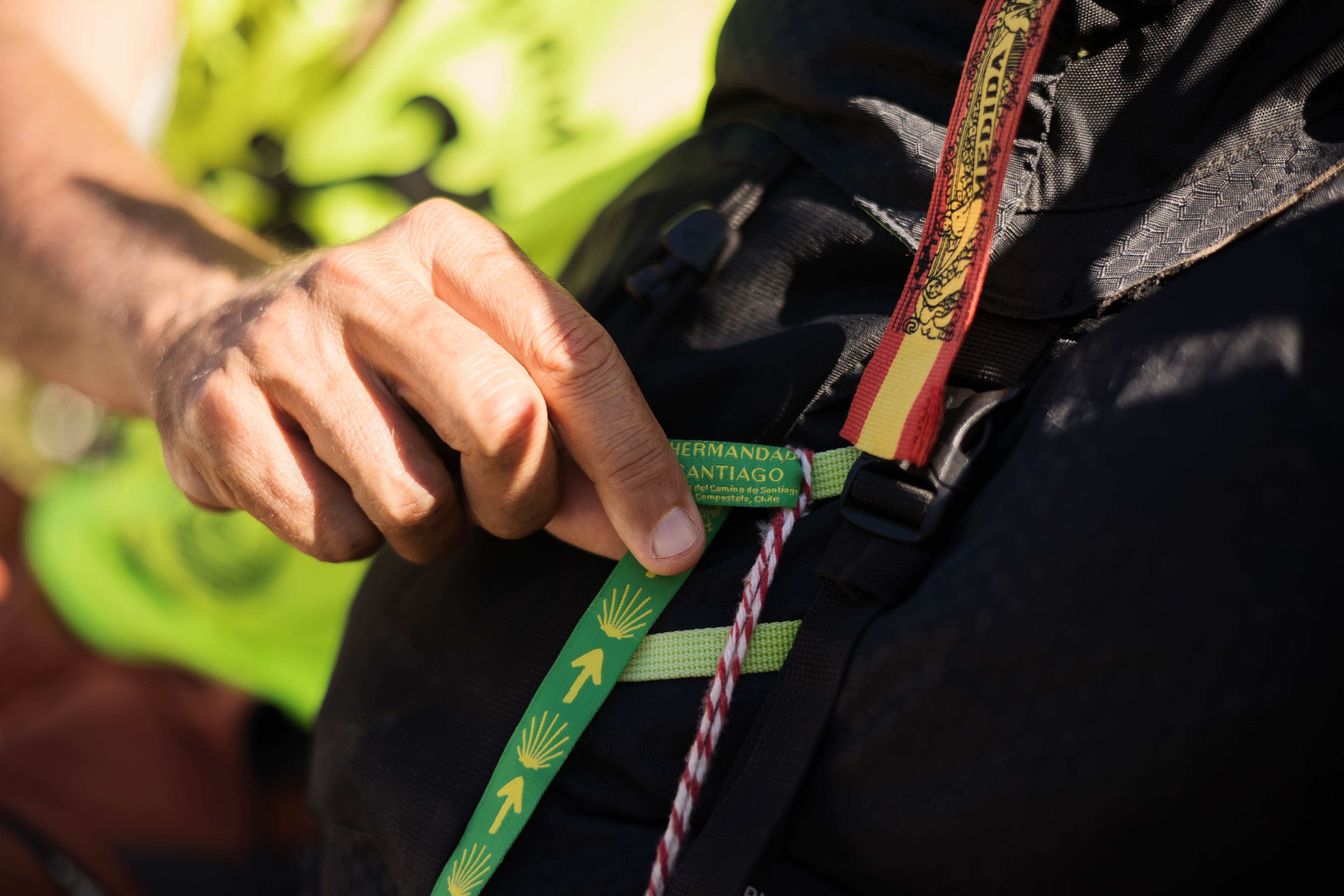 Detalle de la mochila de Álvaro.