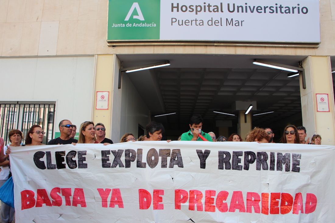 Limpiadoras del Hospital de Puerto Real, en huelga.