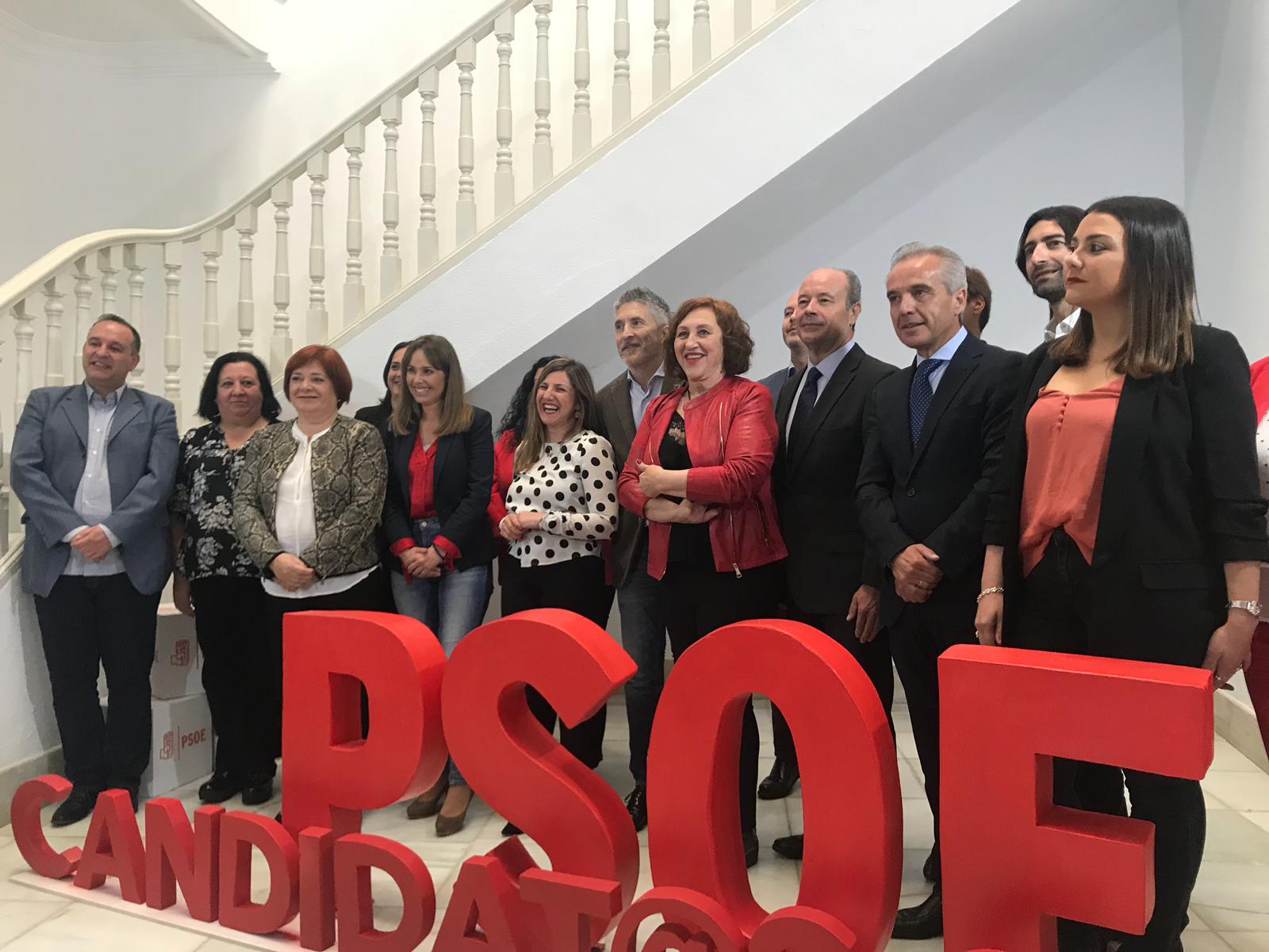 Candidatura del PSOE en Cádiz, presentada este lunes.