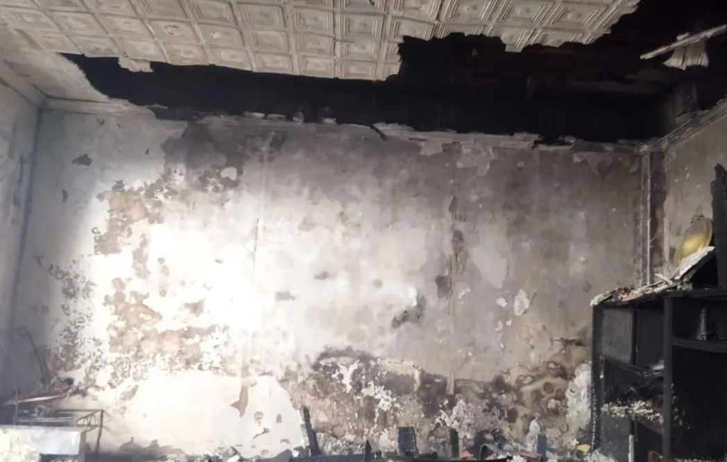 La casa de la familia de San Mateo, tras el incendio.