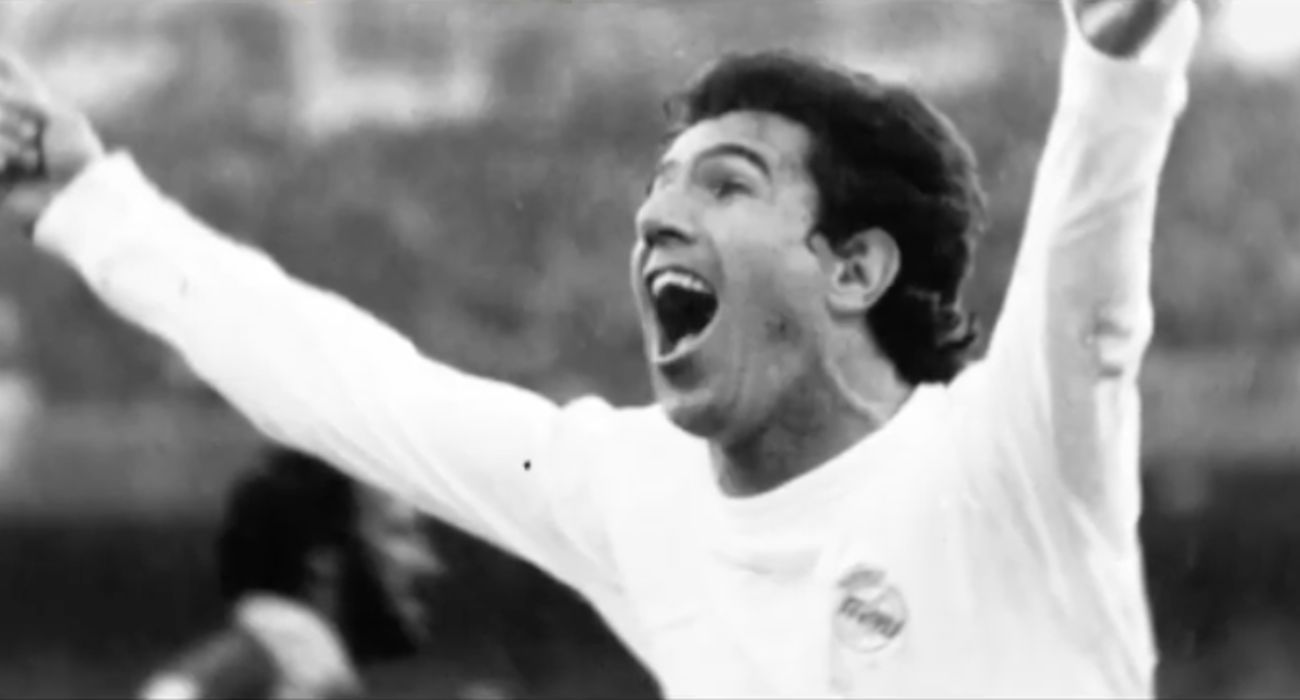 Juanito, en uno de sus partidos con el Real Madrid.