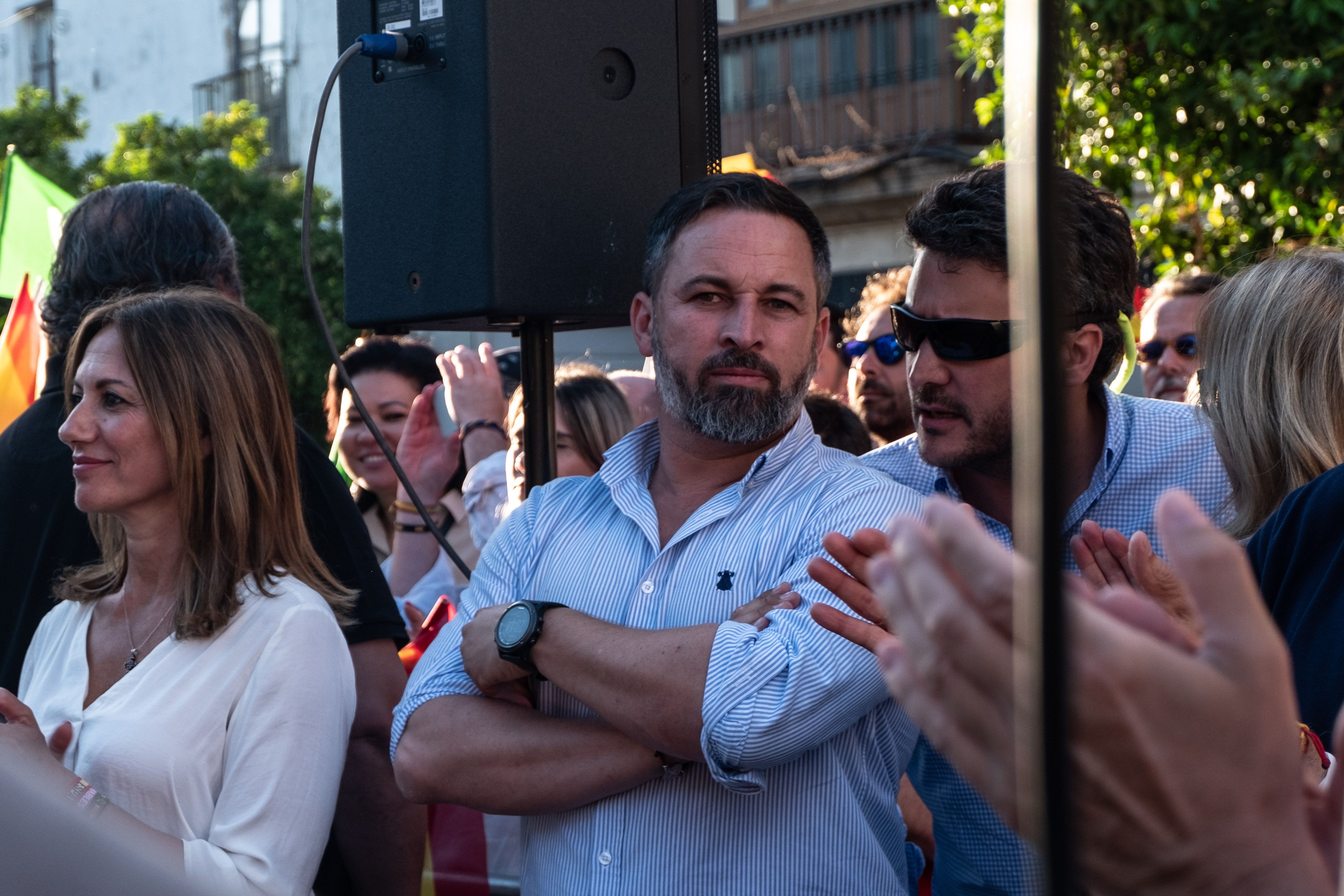 Santiago Abascal, en un acto de partido en las pasadas municipales.