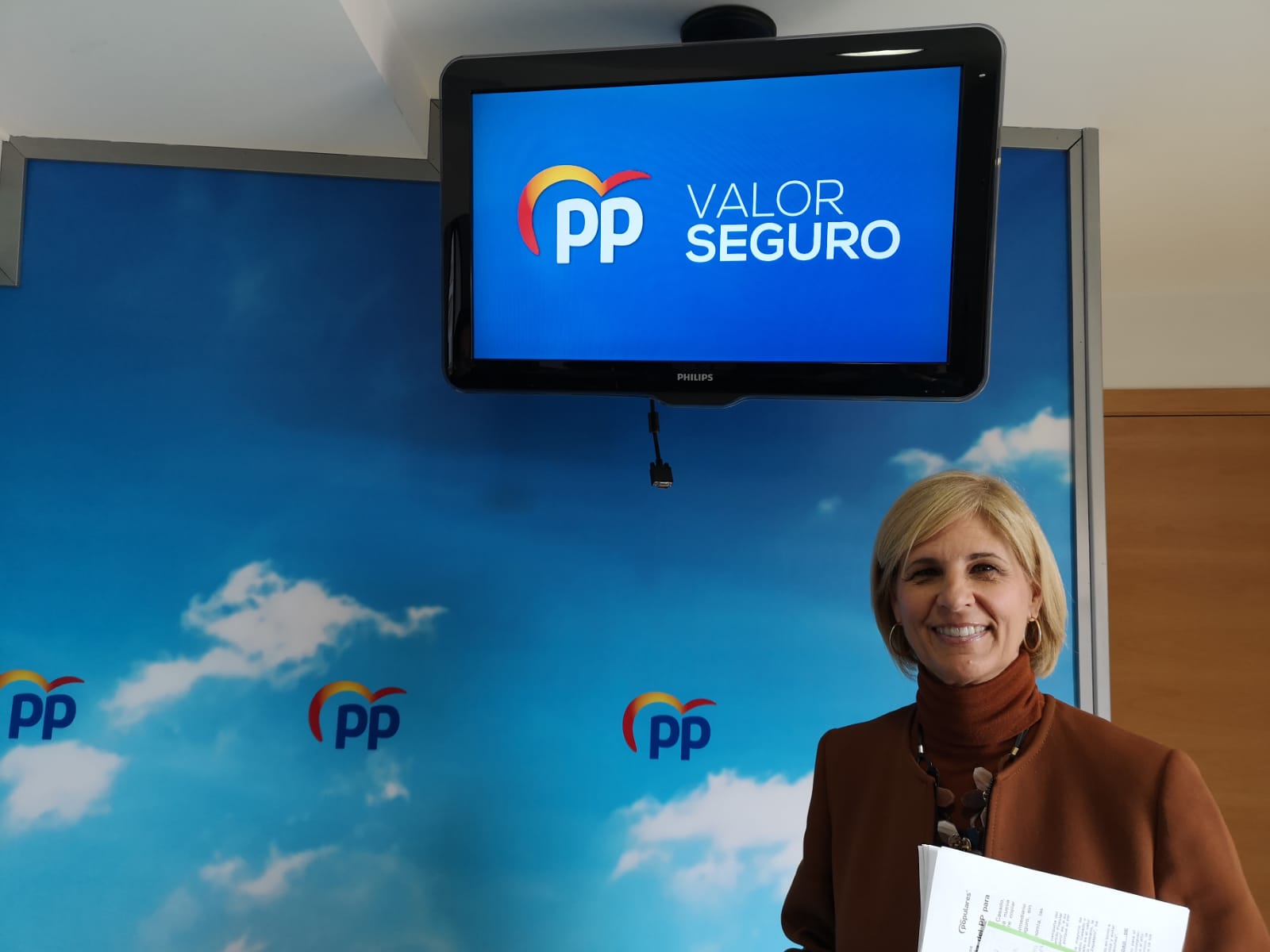 María José García-Pelayo, en una rueda de prensa del Partido Popular.