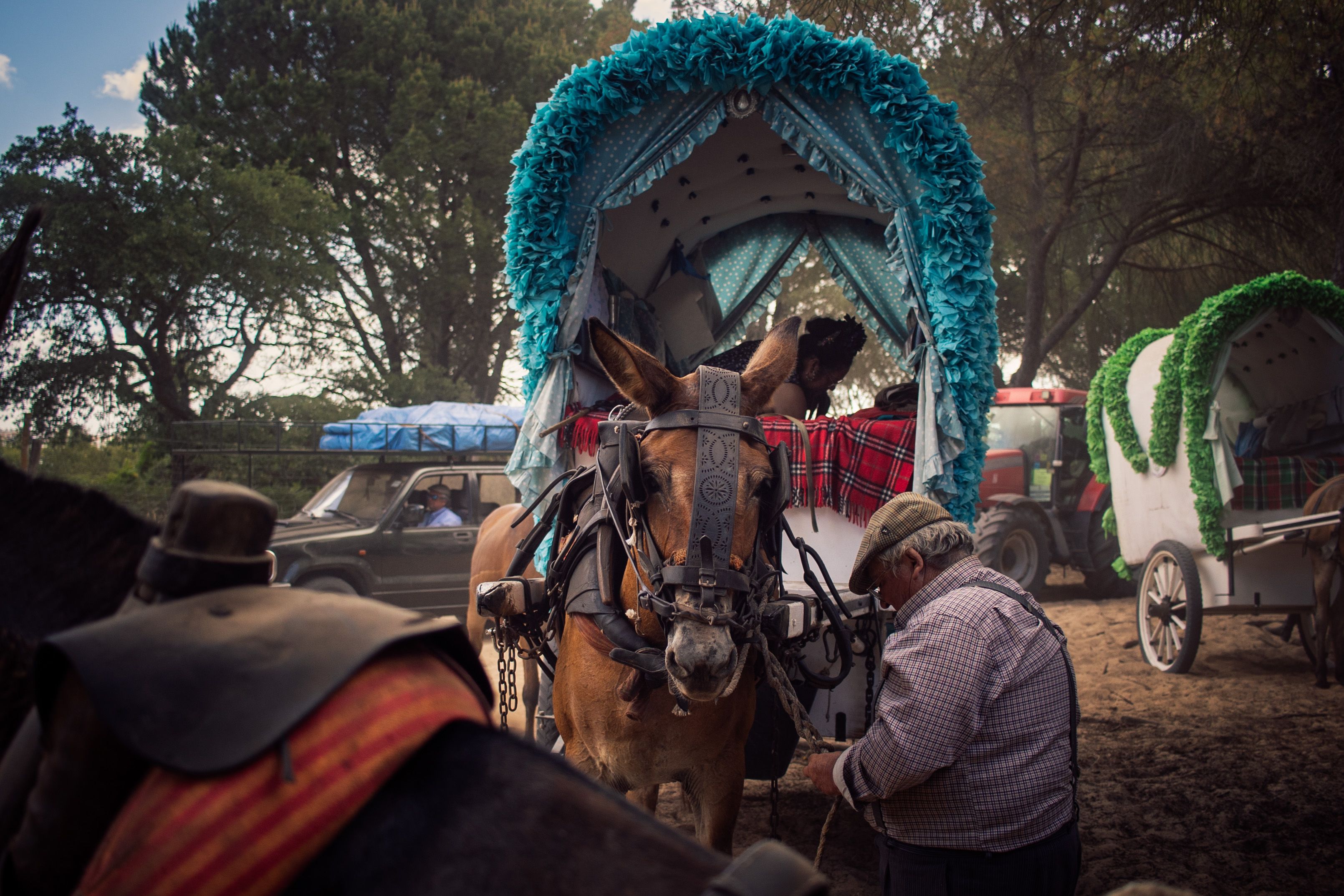Llegada y ambiente de sábado en la aldea del Rocío