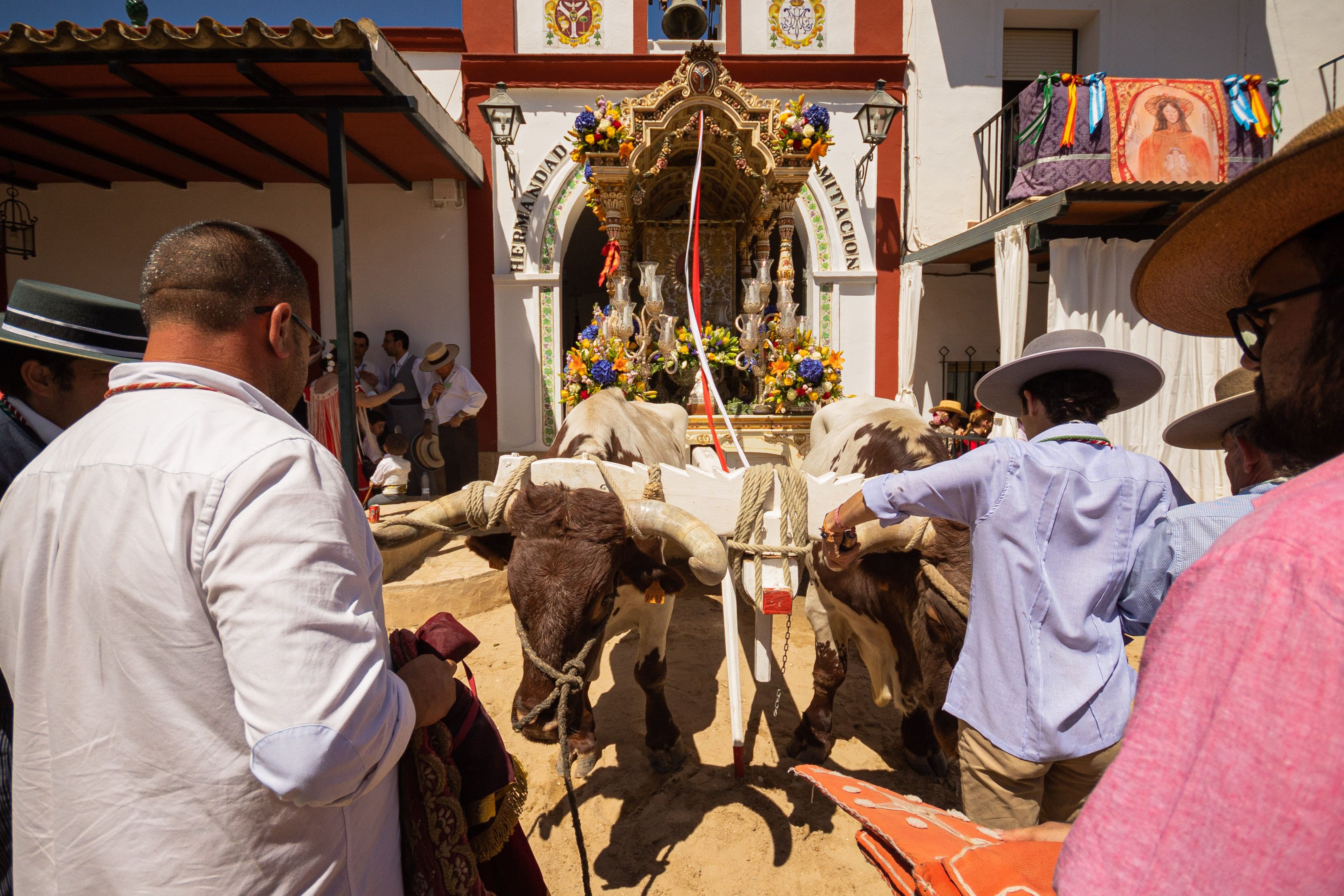 Llegada y ambiente de sábado en la aldea del Rocío