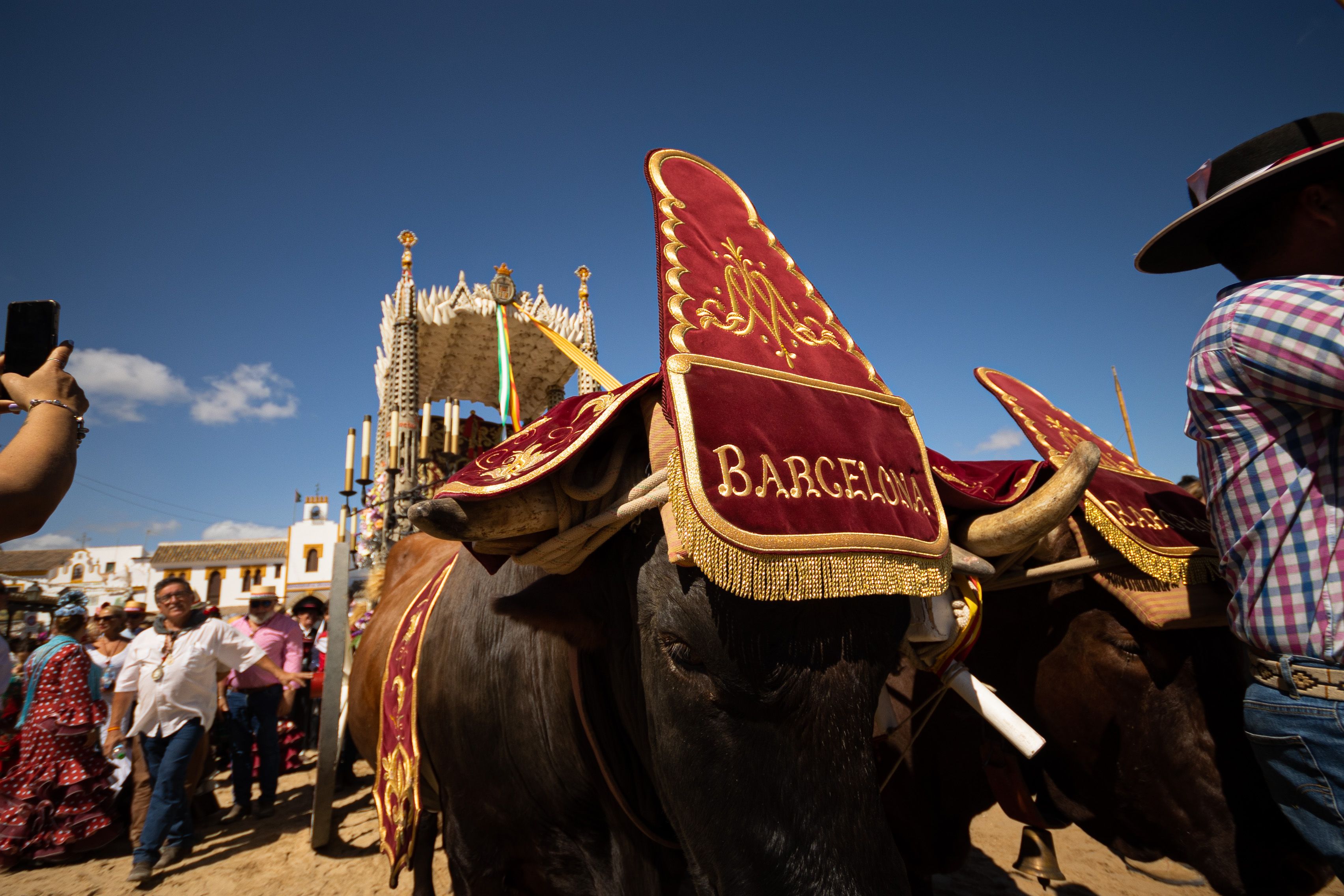 Llegada y ambiente de sábado en la aldea del Rocío