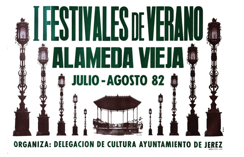 Cartel genérico de los I Festivales de Verano de Jerez-1982-Diseño Rafael Ojedo.