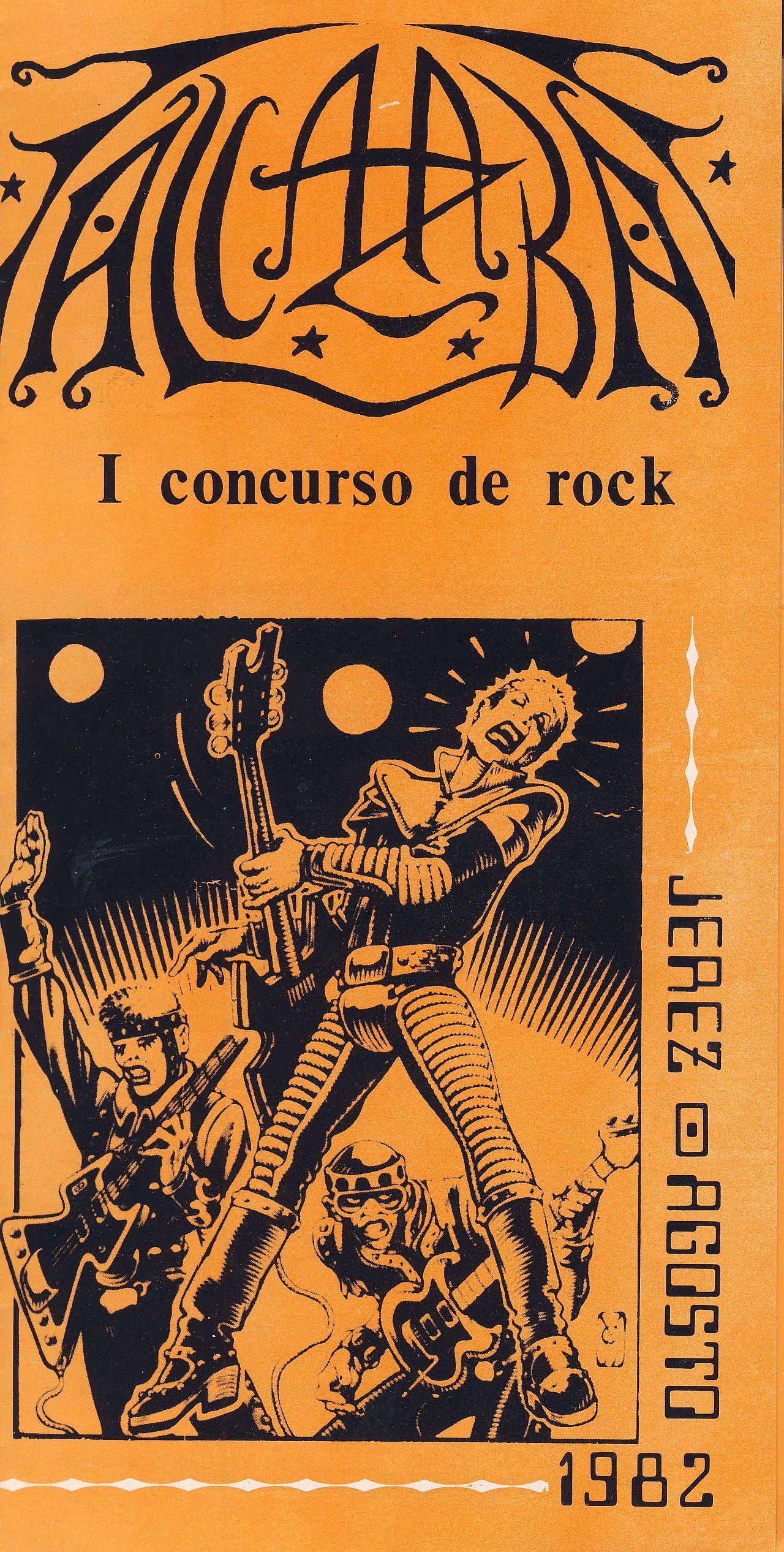pie folleto con Bases del I Concurso Alcazaba 1982  Diseño Rafale Ojedo