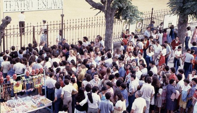 pie Entrada al Teatro Eslava un día de cine, 1982