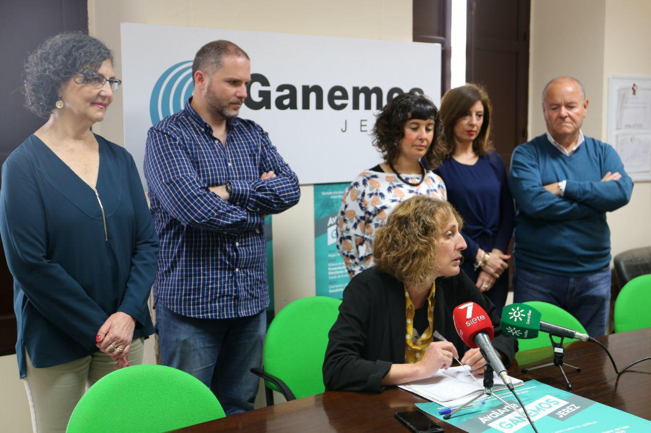 Kika González, en la presentación de la campaña de avales. FOTO: GANEMOSJEREZ 