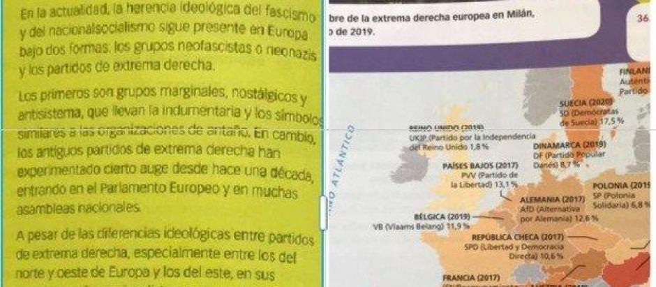 Un libro de texto de Santillana considera a Vox "herederos del nazismo".