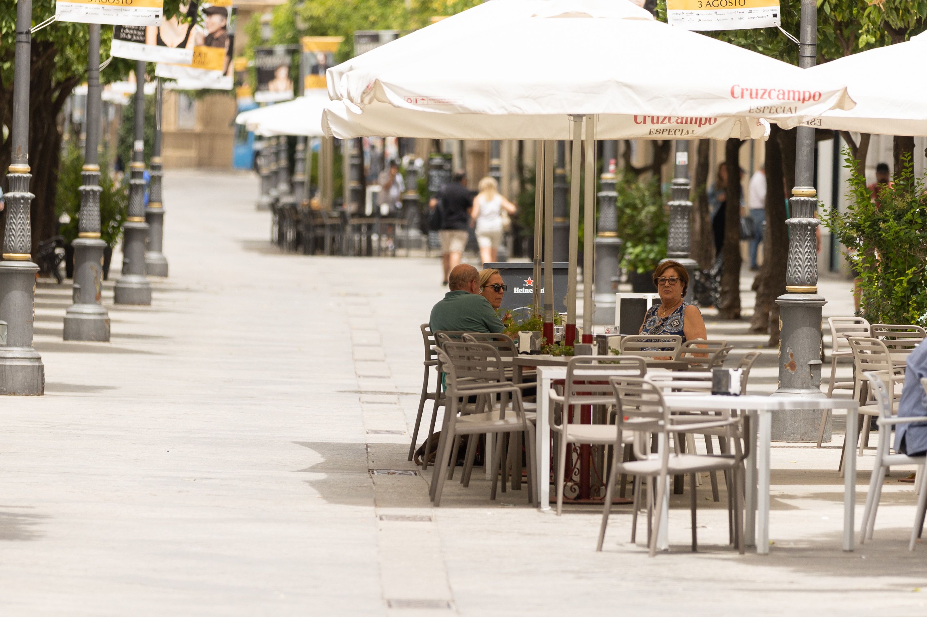 Un día de calor en verano en el centro de Jerez, en una imagen reciente.
