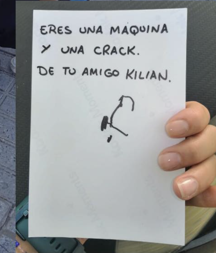 Carta de Kilian entregada a la agente.