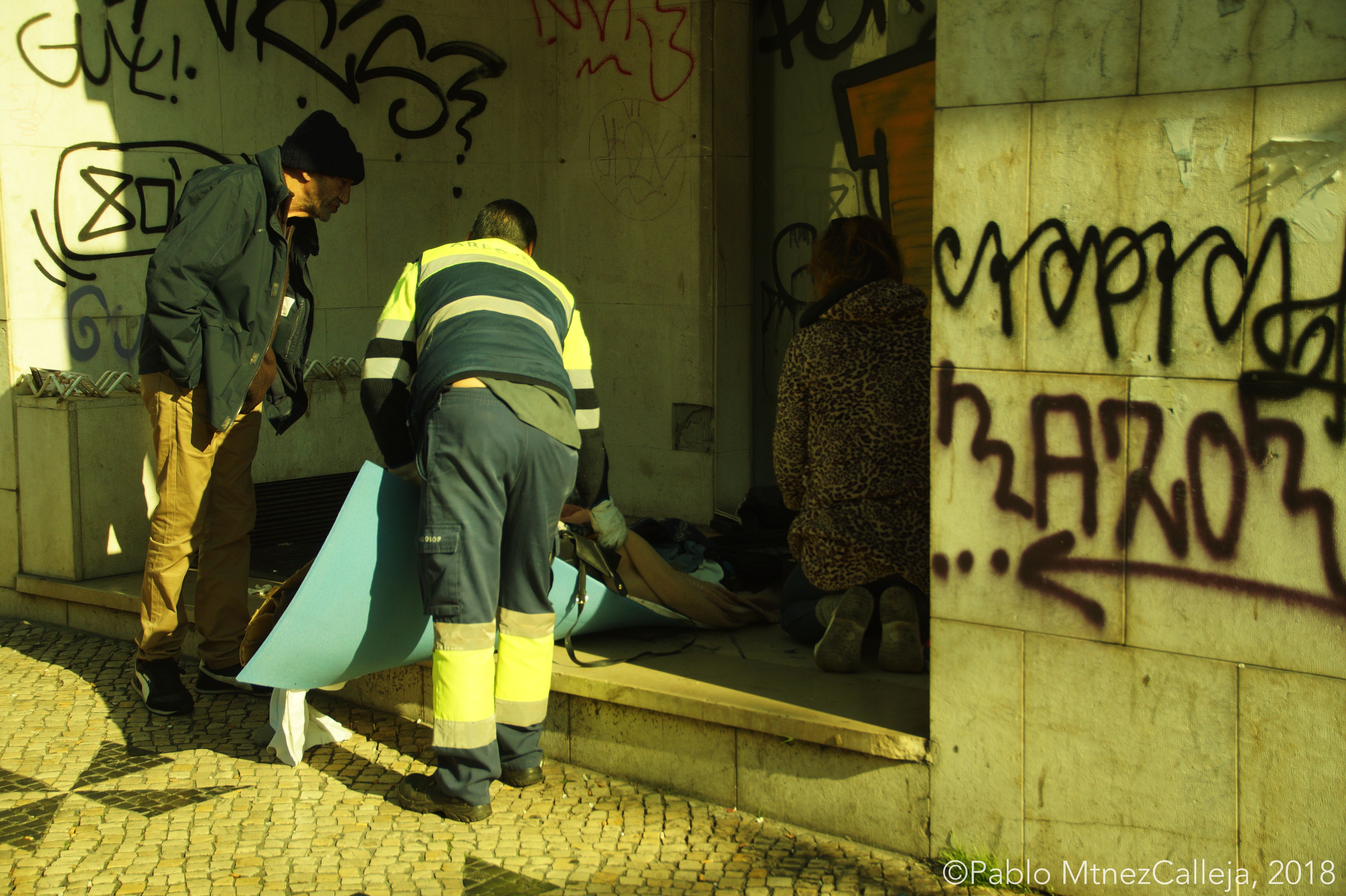 Intervención con un 'sintecho'.