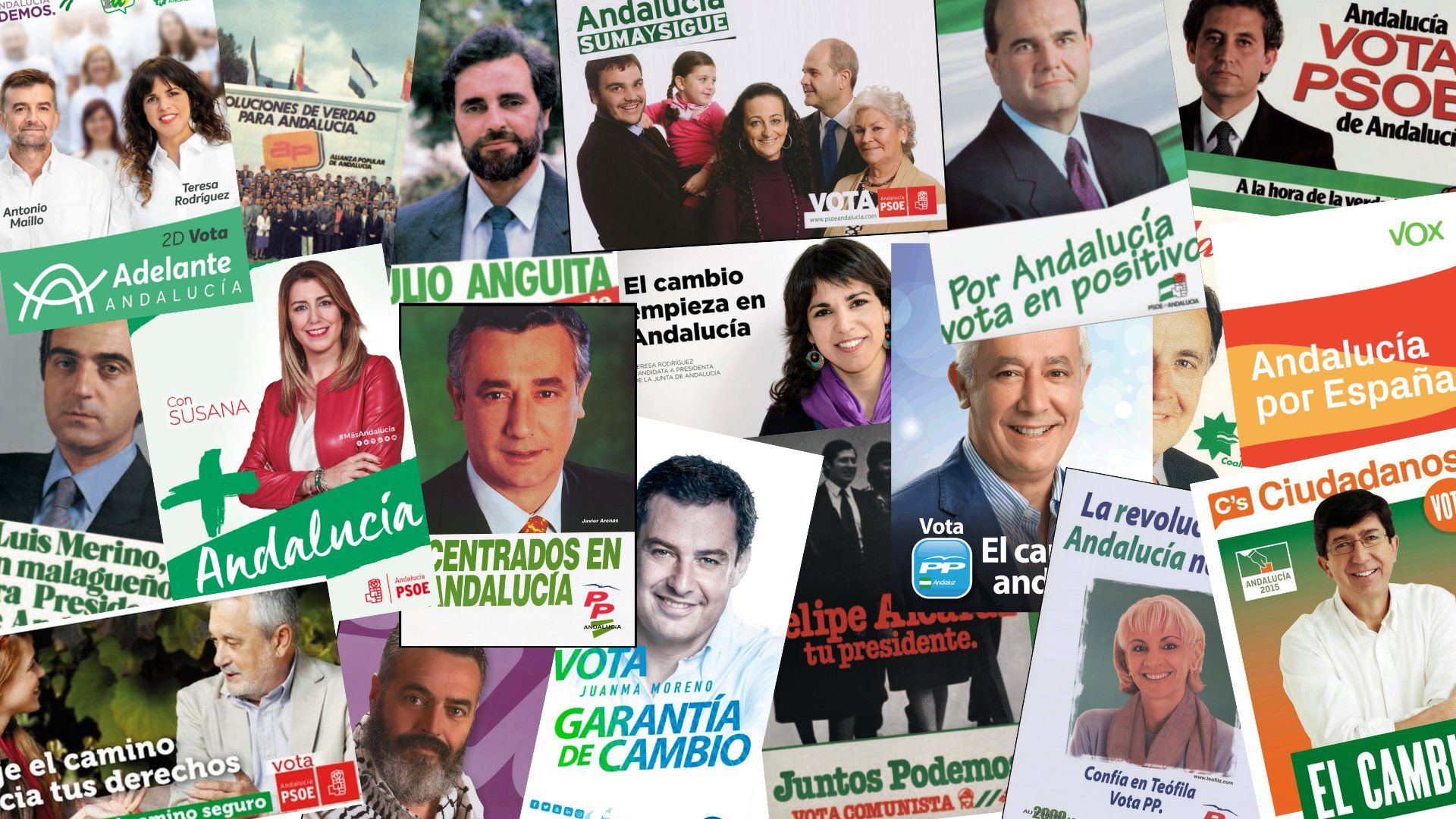 Carteles electorales de las elecciones andaluzas.