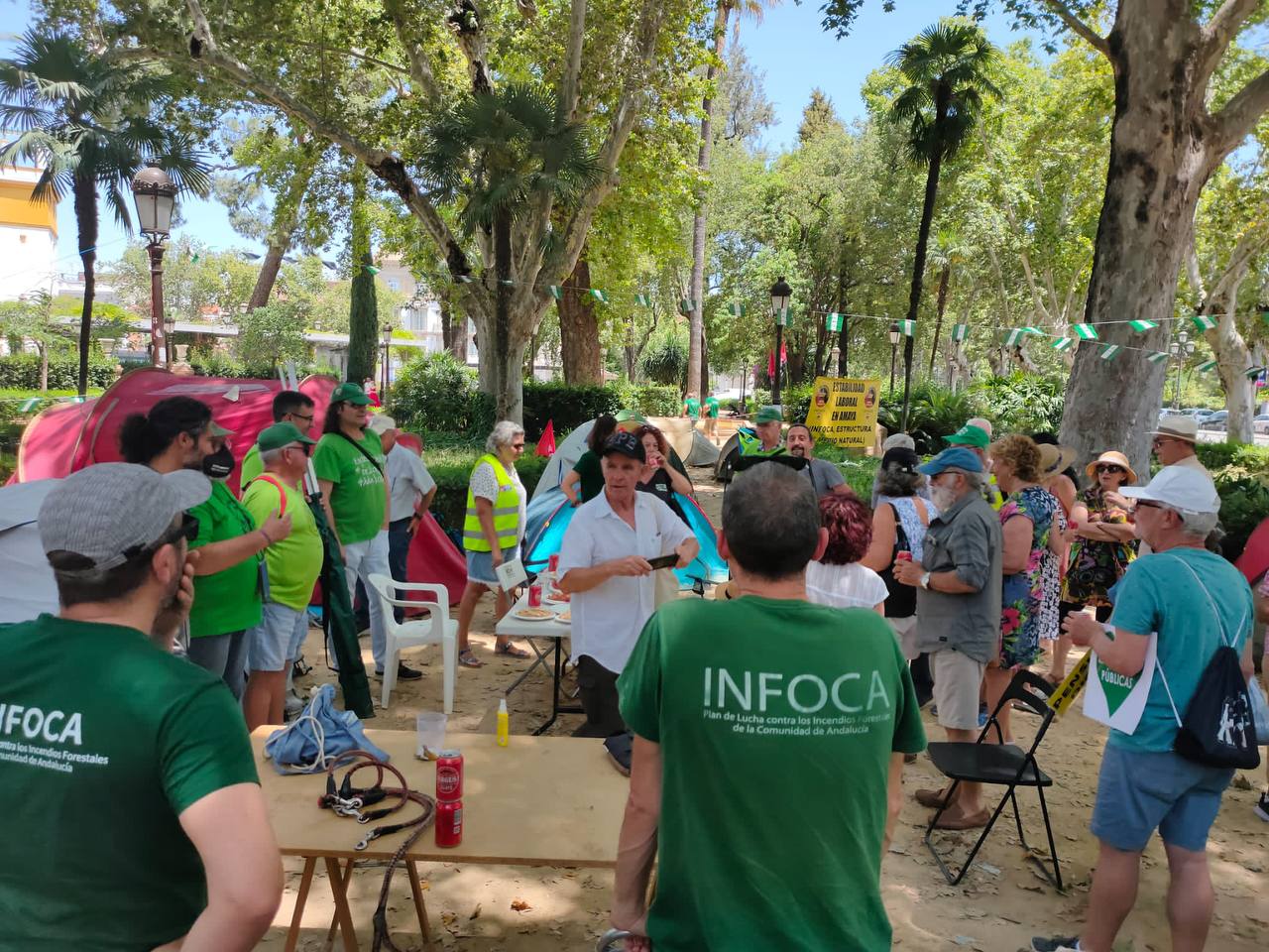 Imagen del campamento en San Telmo.