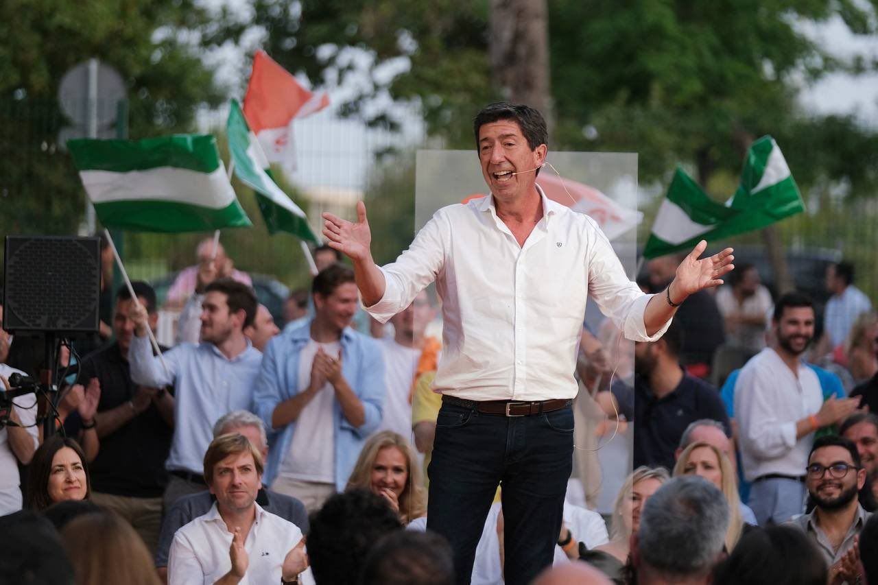 Juan Marín durante un acto de campaña.