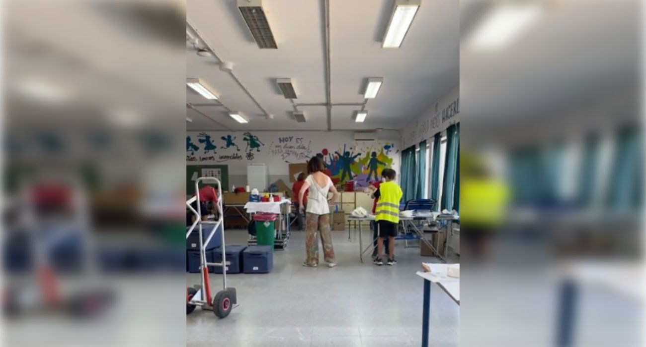 El alumnado del CEIP La Marquesa, trabajando en la campaña de donación de sangre.