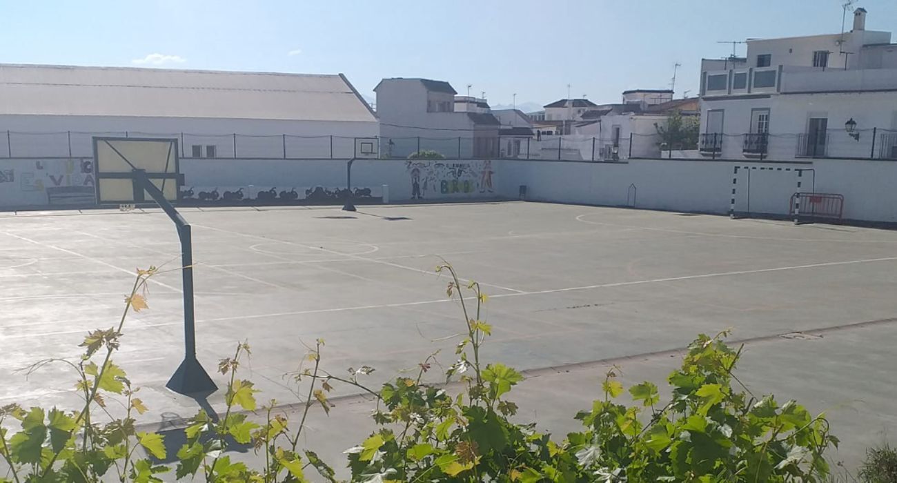 El patio del CEIP San Juan de Ribera de Bornos. El patio del CEIP San Juan de Ribera de Bornos.