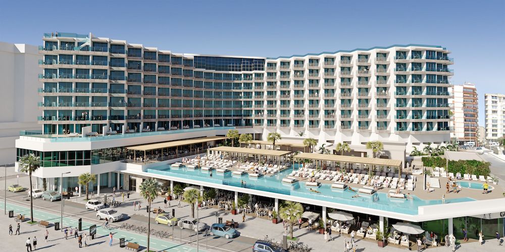 'Render' de cómo será el nuevo complejo hotelero y comercial Tiempo Libre en Cádiz.
