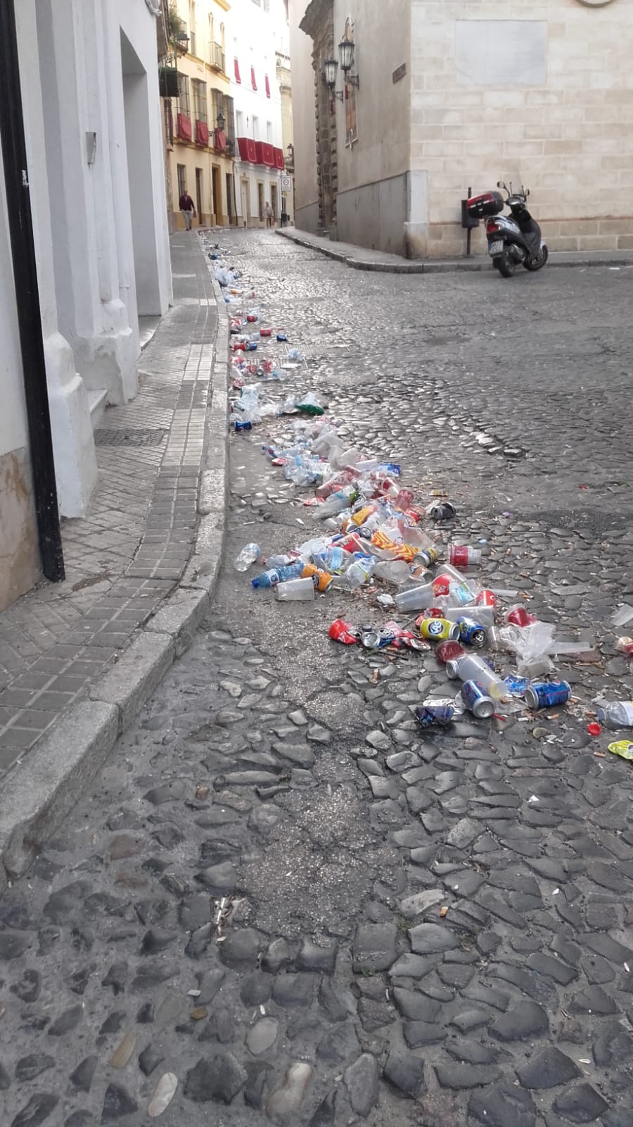 Río de basura en la zona céntrica del Carmen. 