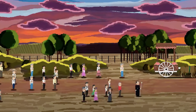 Captura de una imagen de Al Rocío con una etapa del camino.