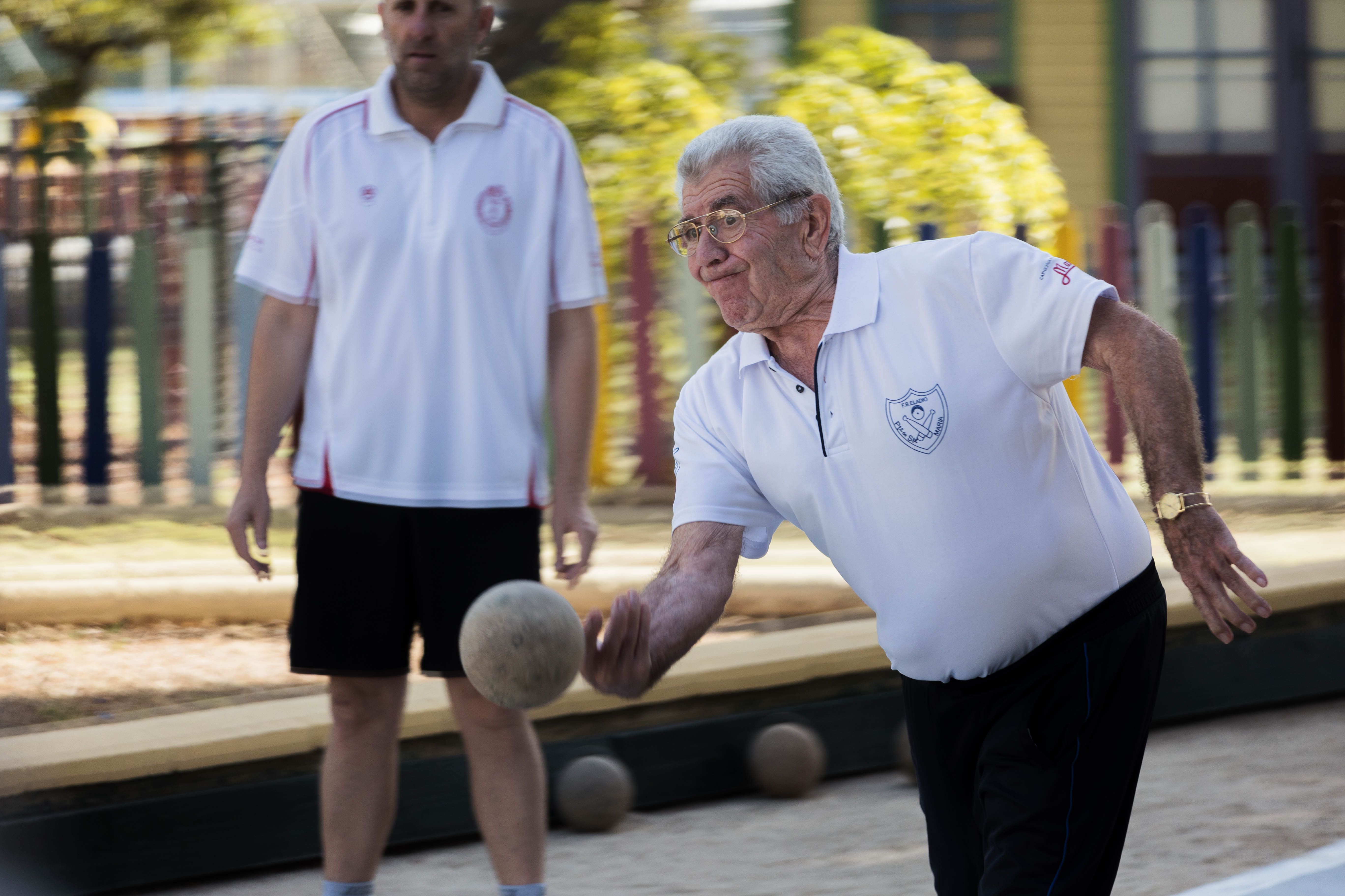 Eladio durante su turno en la pista portuense.