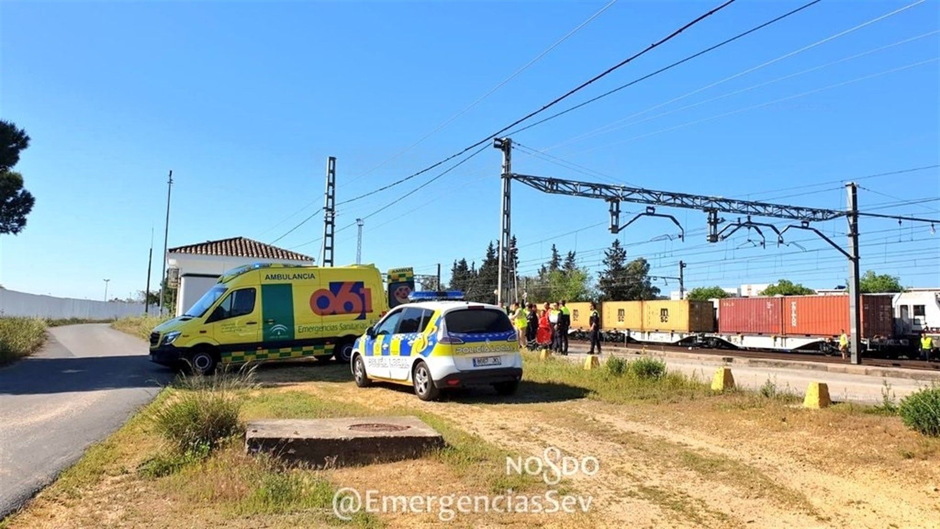 La estación ferroviaria de La Salud, donde tuvo lugar un accidente laboral este mes de abril.  FOTO: EMERGENCIAS SEVILLA. 