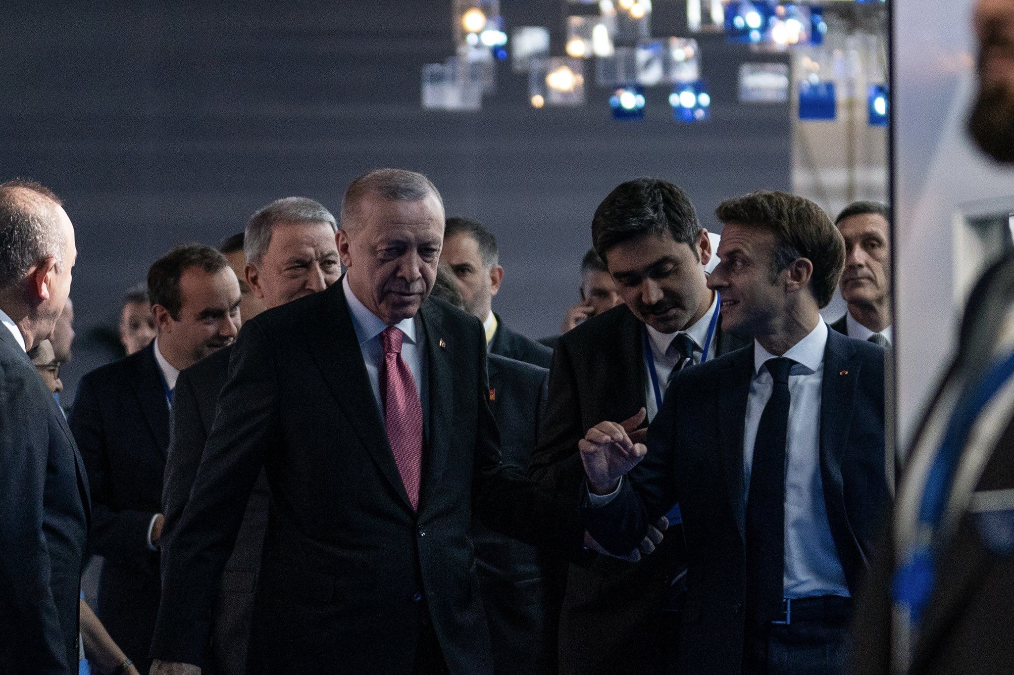 Una foto reciente de Macron, presidente de Francia, en la cumbre de la OTAN.