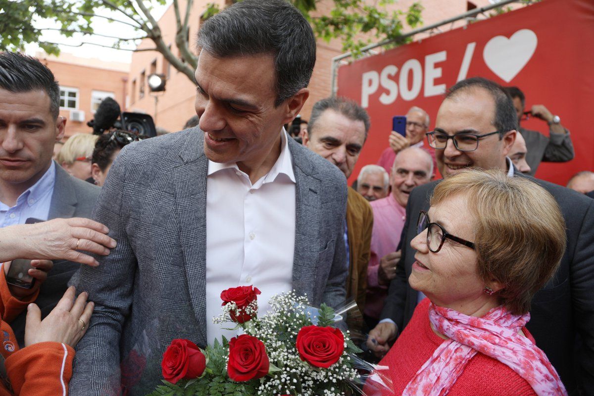 Pedro Sánchez, en días pasados, durante un acto de campaña.