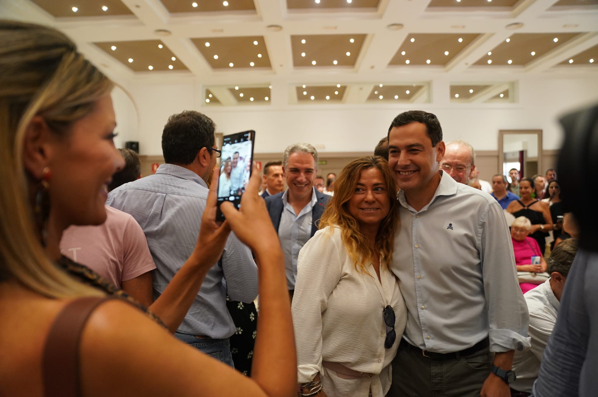 El presidente de la Junta en funciones, Juanma Moreno, este pasado jueves, en la Junta Directiva del PP de Málaga.