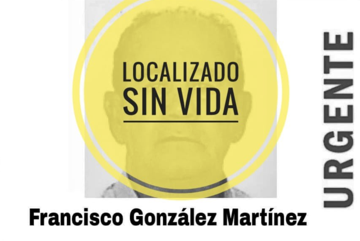 Francisco González Martínez, de 78 años, ha sido hallado sin vida tras perdérsele la pista este pasado miércoles 13 de julio en la capital.