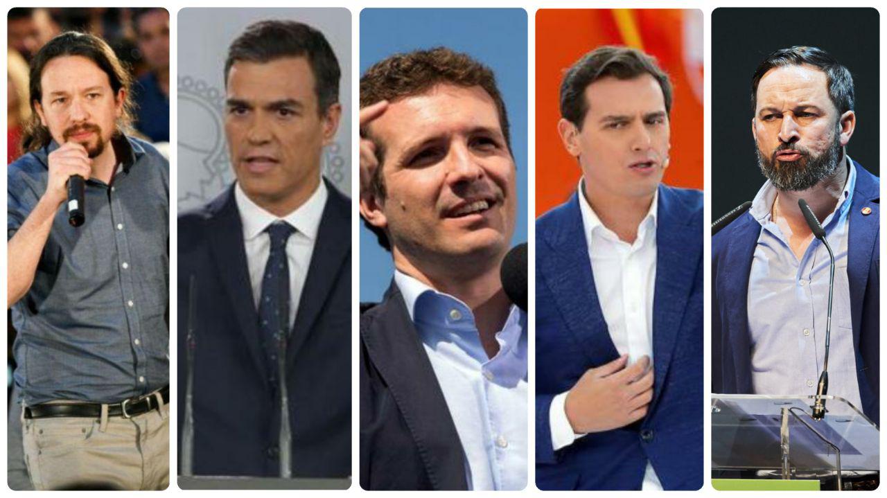 Los cinco grandes candidatos a las elecciones del 28 de abril. 