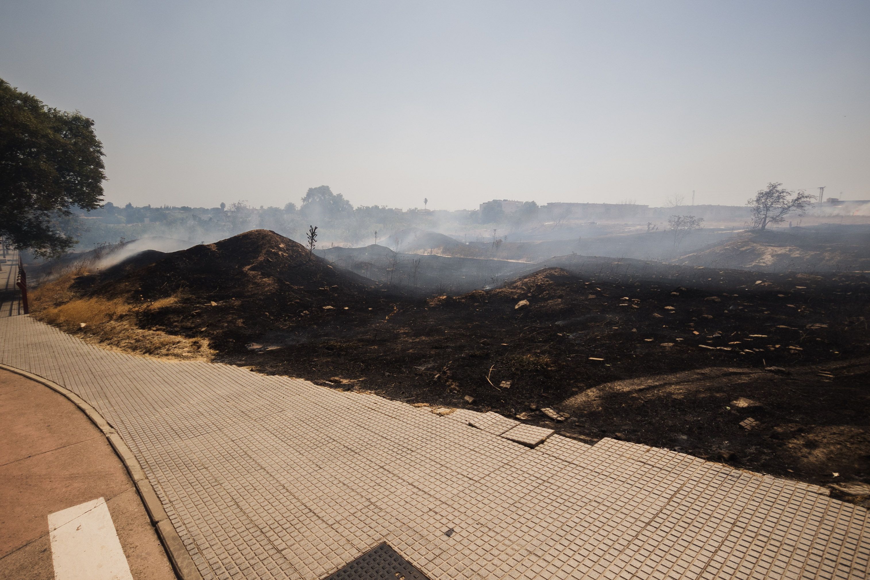 Una de las zonas quemadas. 