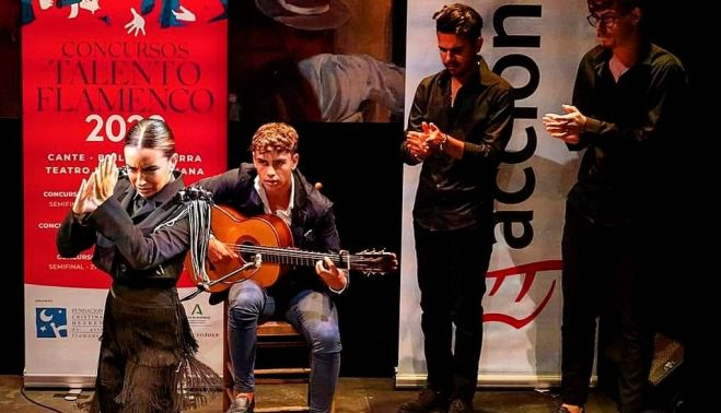 El joven tocar jerezano durante la actuación en la que obtuvo el primer premio. 