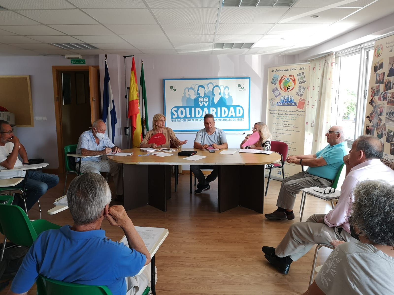 Imagen de la reunión que mantuvo el PP de Jerez con representantes de Solidaridad.