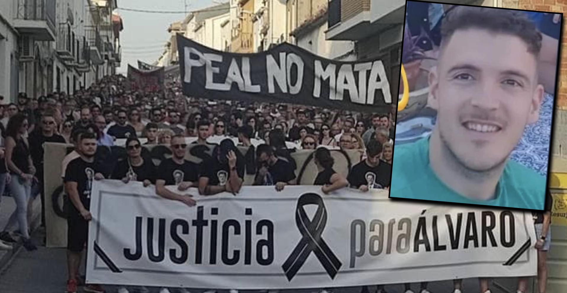 Manifestación para pedir justicia en Peal del Becerro, donde ocurrió el crimen. 