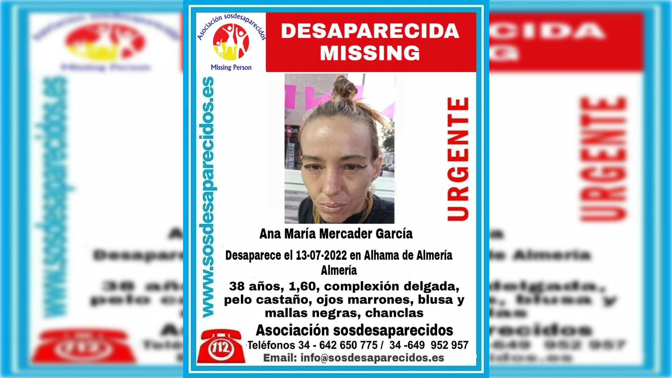 Ana María, la mujer desaparecida hace diez días en un pueblo de Almería.