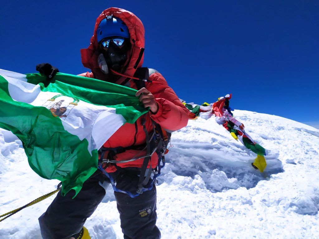 La imagen de Lina Quesada en la cima del K2.