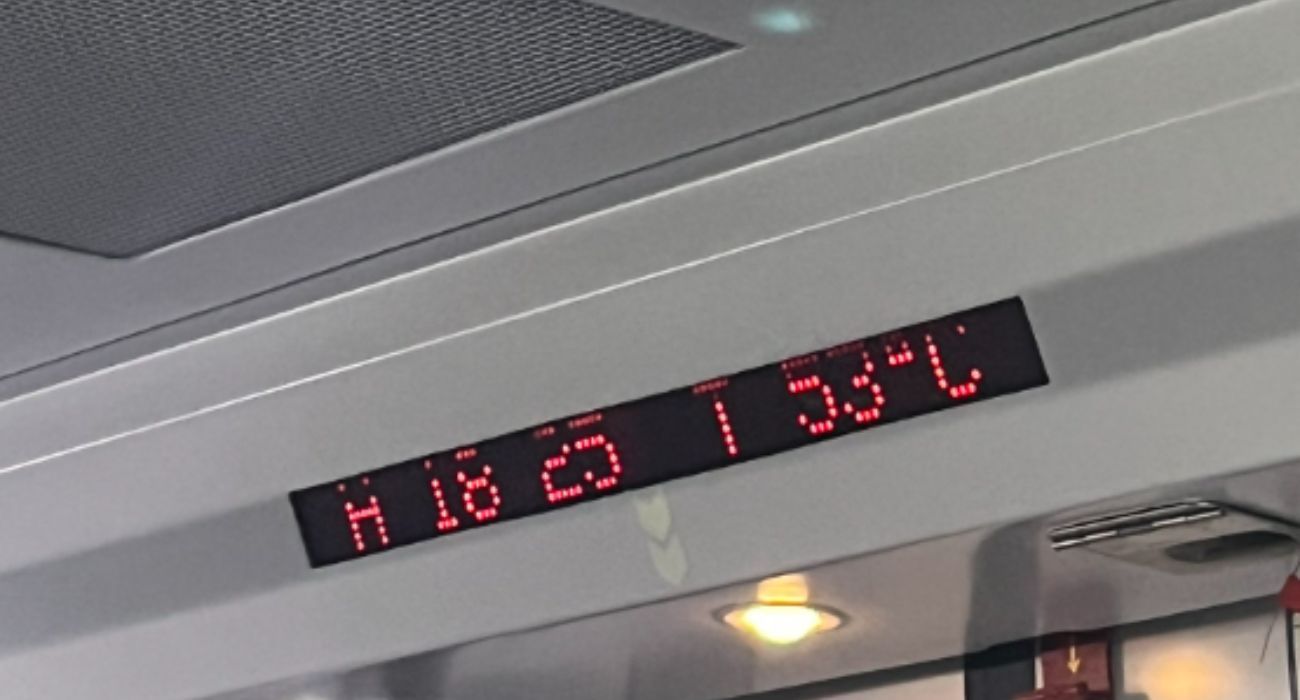 Temperatura registrada el 26 de julio en un tren de Renfe.