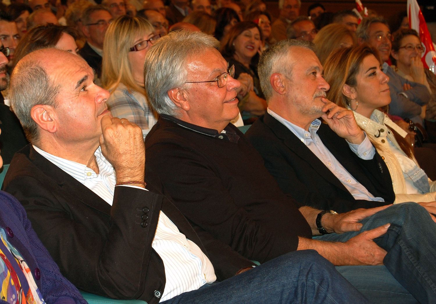Chaves y Griñán, junto a González y Díaz, en una imagen del PSOE de 2011.