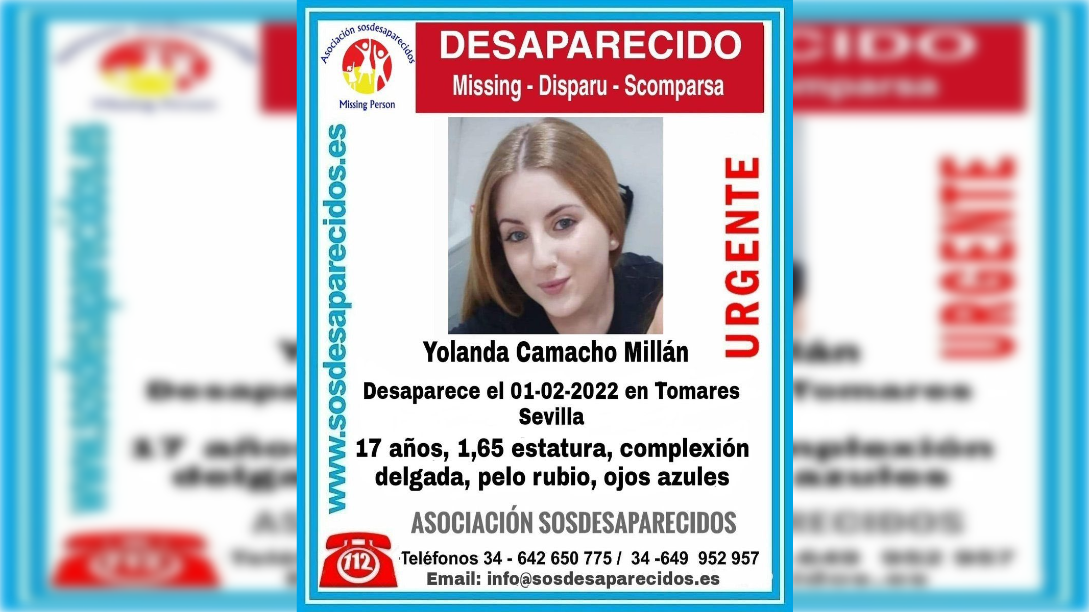 El cartel de búsqueda de Yolanda Camacho, la menor desaparecida hace casi medio año en Tomares.