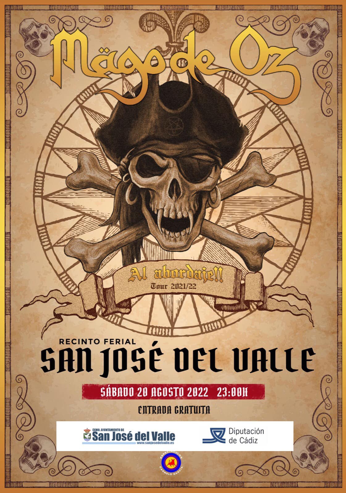 Cartel del concierto en San José del Valle.