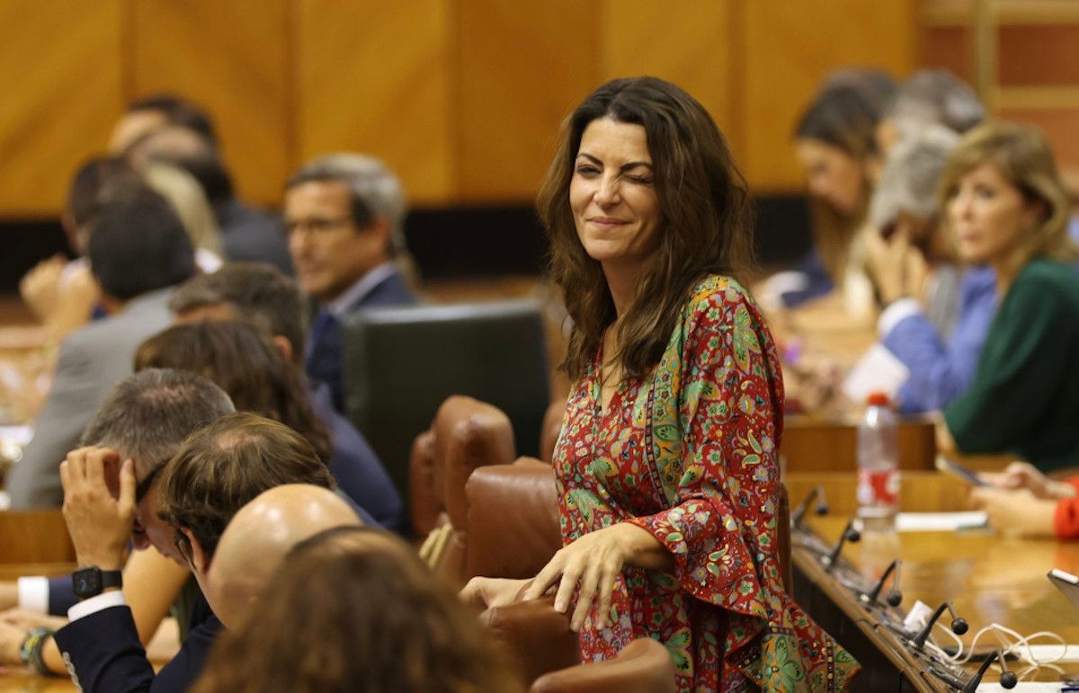 Macarena Olona en Pleno de designación de Senadores en el Parlamento de Andalucía.