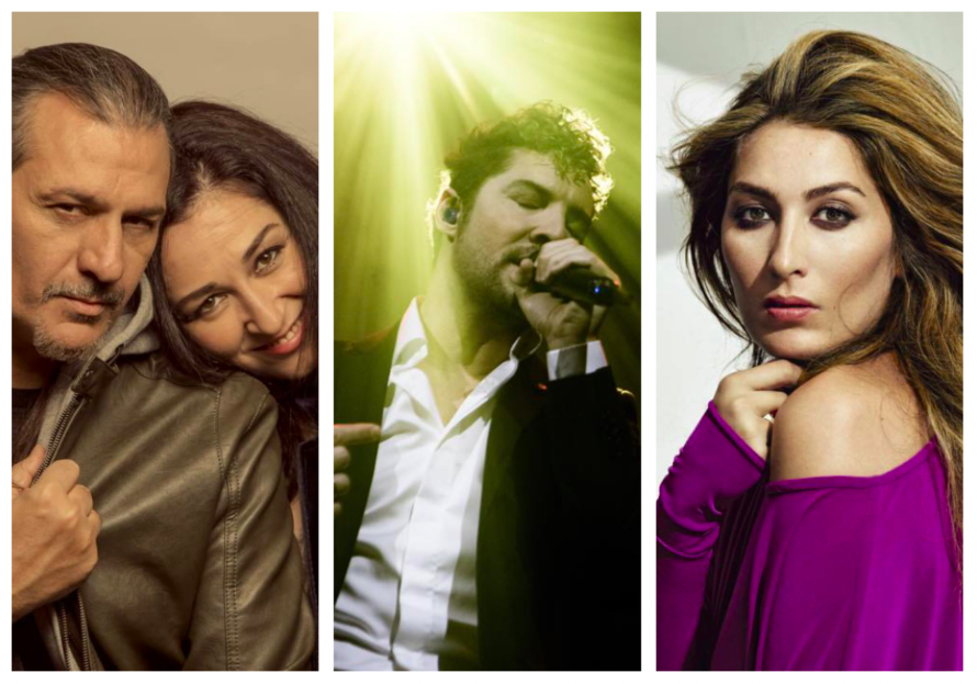 De izquierda a derecha: Camela, David Bisbal y Estrella Morente. 