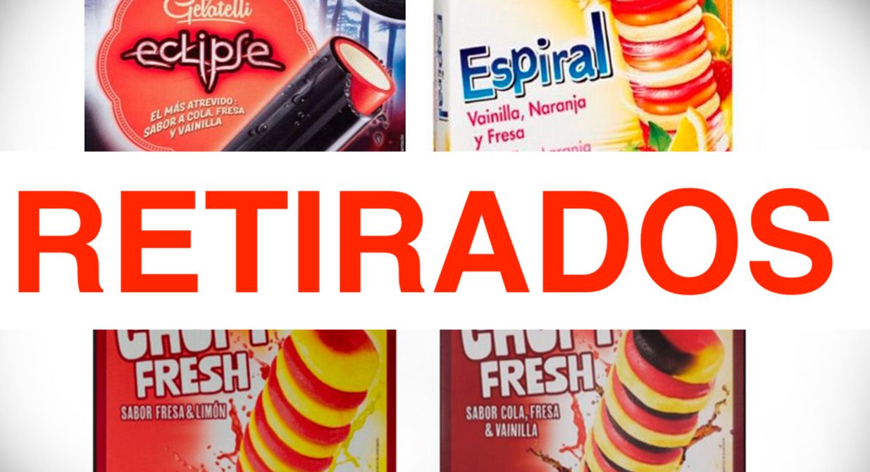 Helados retirados del mercado por tener cuerpos extraños.