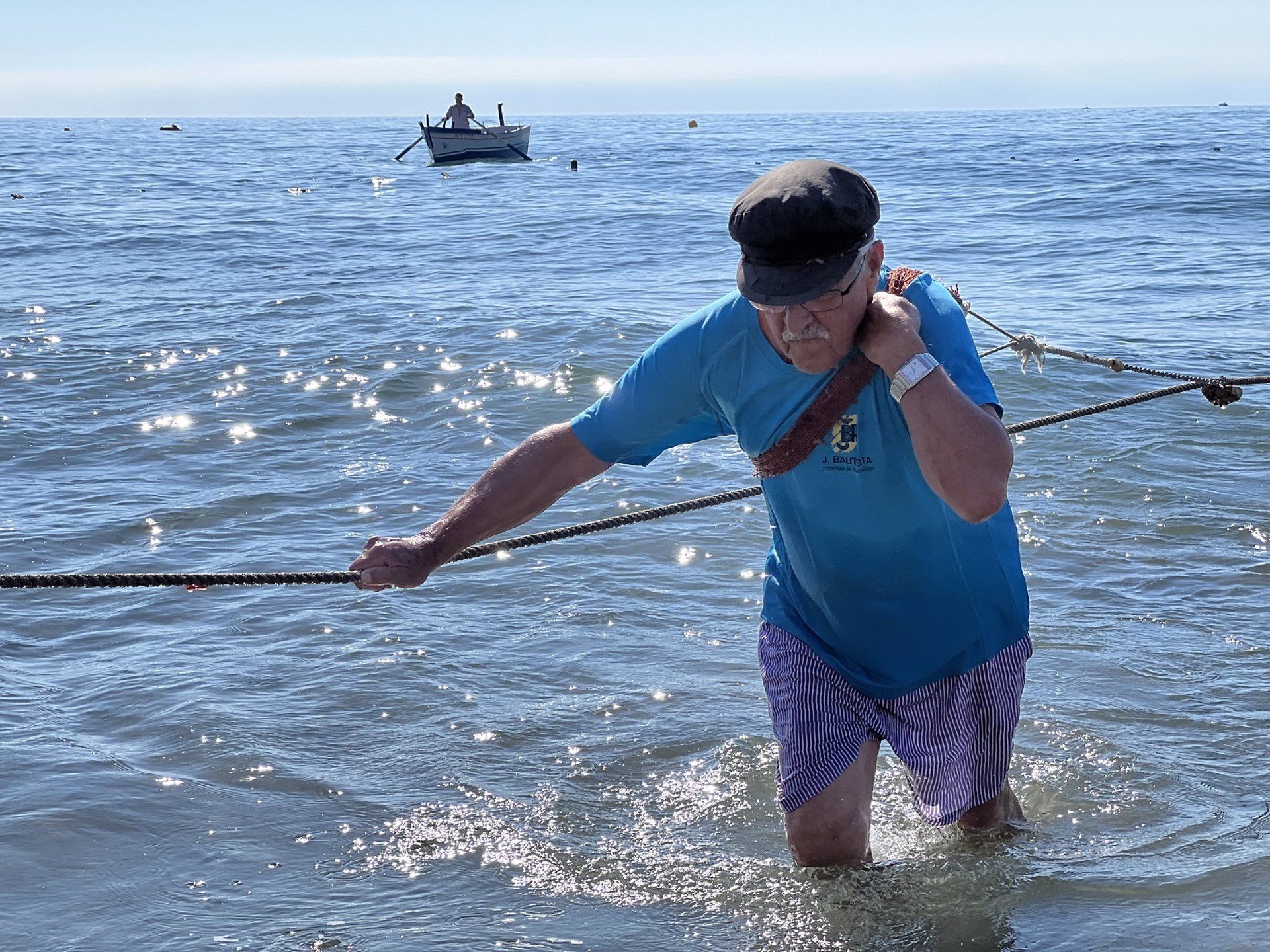Recreación de la tirada del copo en la localidad malagueña de Fuengirola.