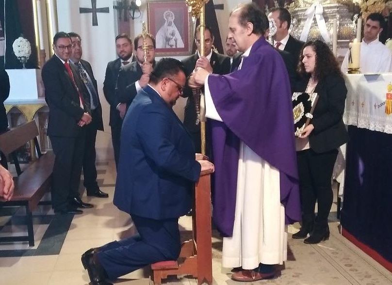 El sacerdote Juan Carlos Mancebo durante un acto en su parroquia del Corpus Cristi.